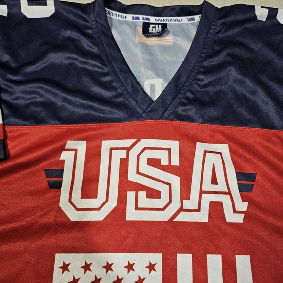 Greater Half USA 2nd Amendment Patriotic Jersey/Shirt Mens Size 2XL Red And Blue - Picture 4 of 7